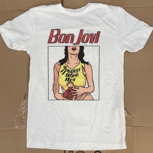 Bon Jovi Other - Bon Jovi Slippery When Wet WHITE T Shirt Small